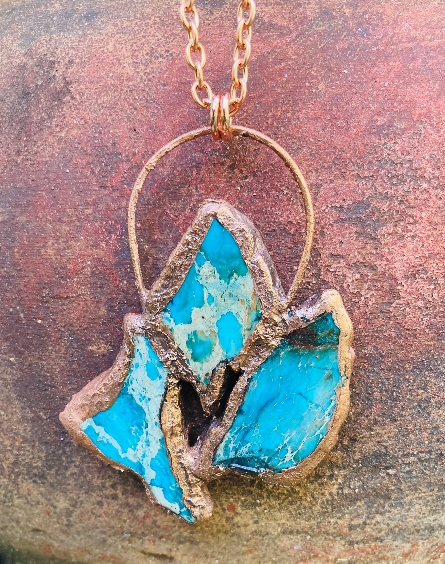 Teal Jasper & Copper 'Rugged, Yet Elegant' Necklace