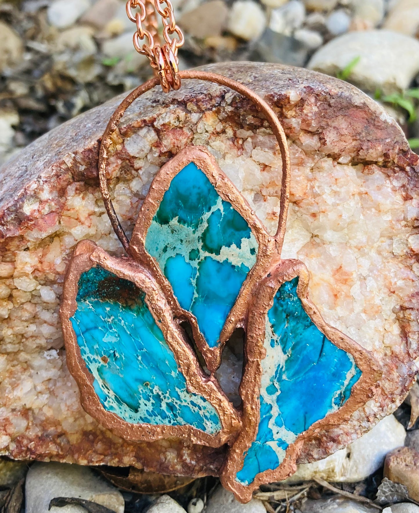 Teal Jasper & Copper 'Rugged, Yet Elegant' Necklace