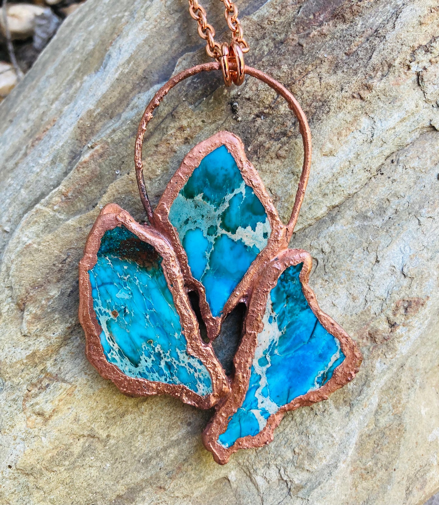 Teal Jasper & Copper 'Rugged, Yet Elegant' Necklace