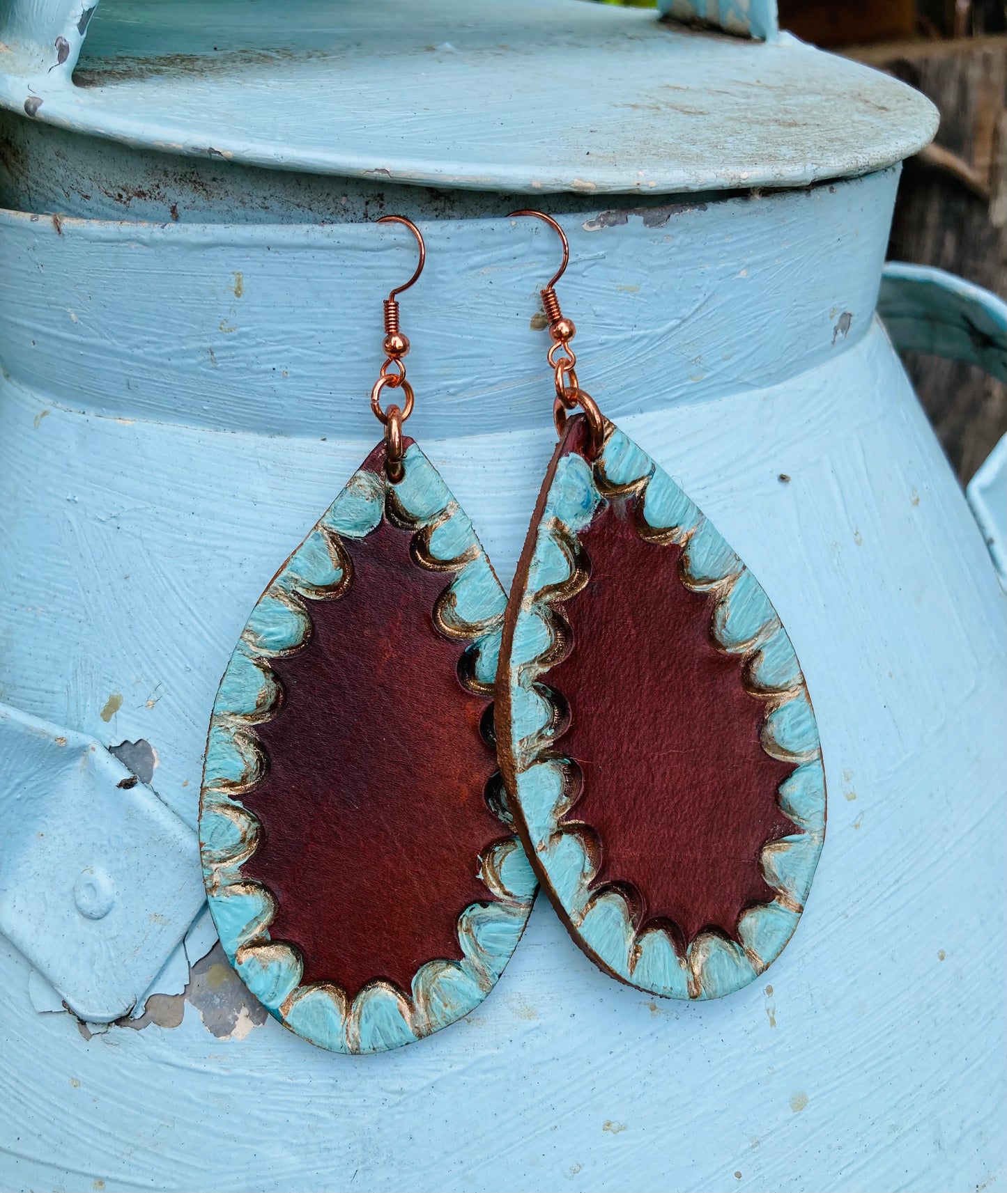 Chocolate with Turquoise Accent Earrings