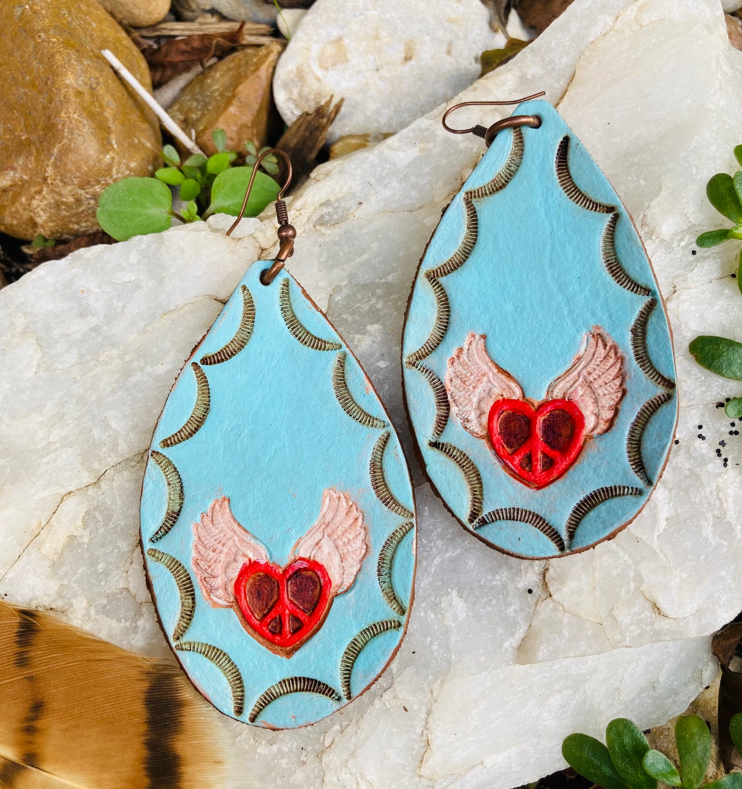 Wings of Love, Peace & Liberation Turquoise Earrings