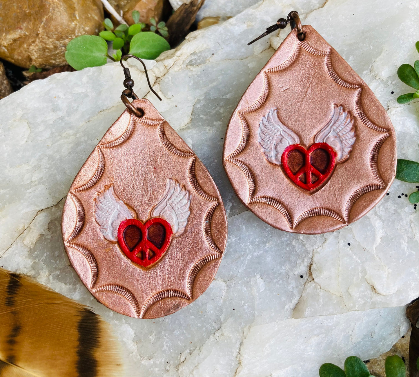 Wings of Love, Peace & Liberation Copper Earrings