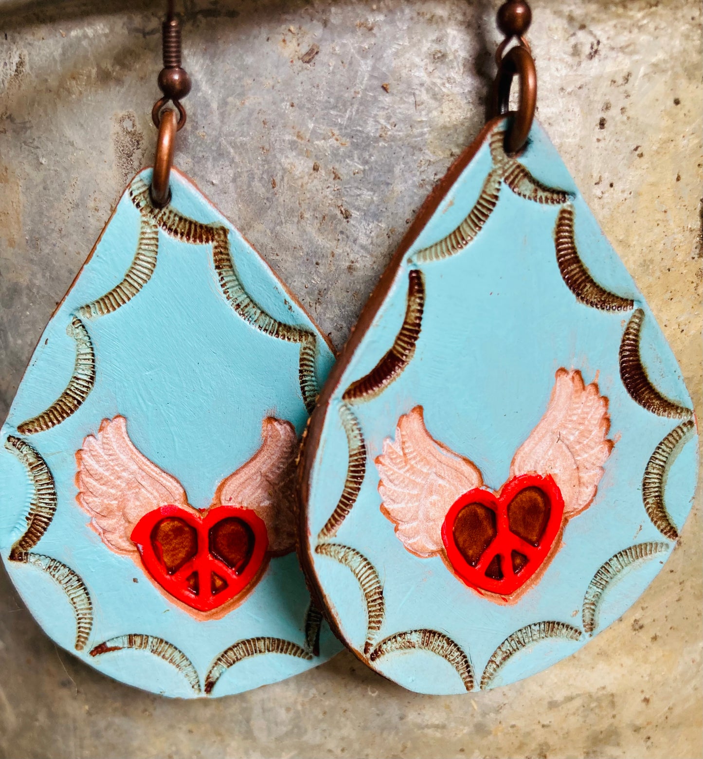 Wings of Love, Peace & Liberation Turquoise Earrings