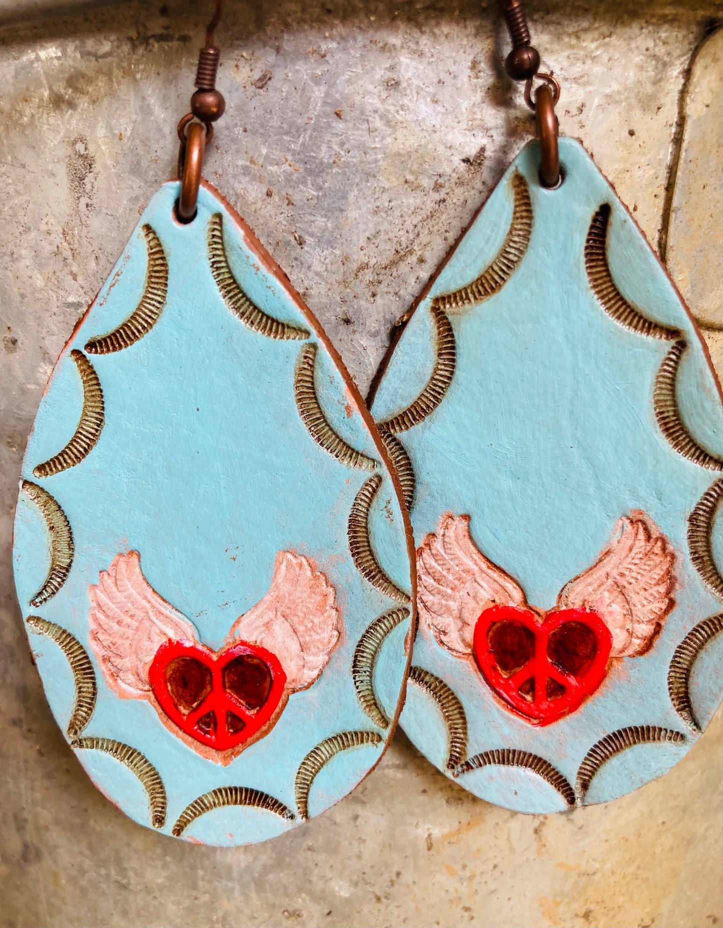 Wings of Love, Peace & Liberation Turquoise Earrings