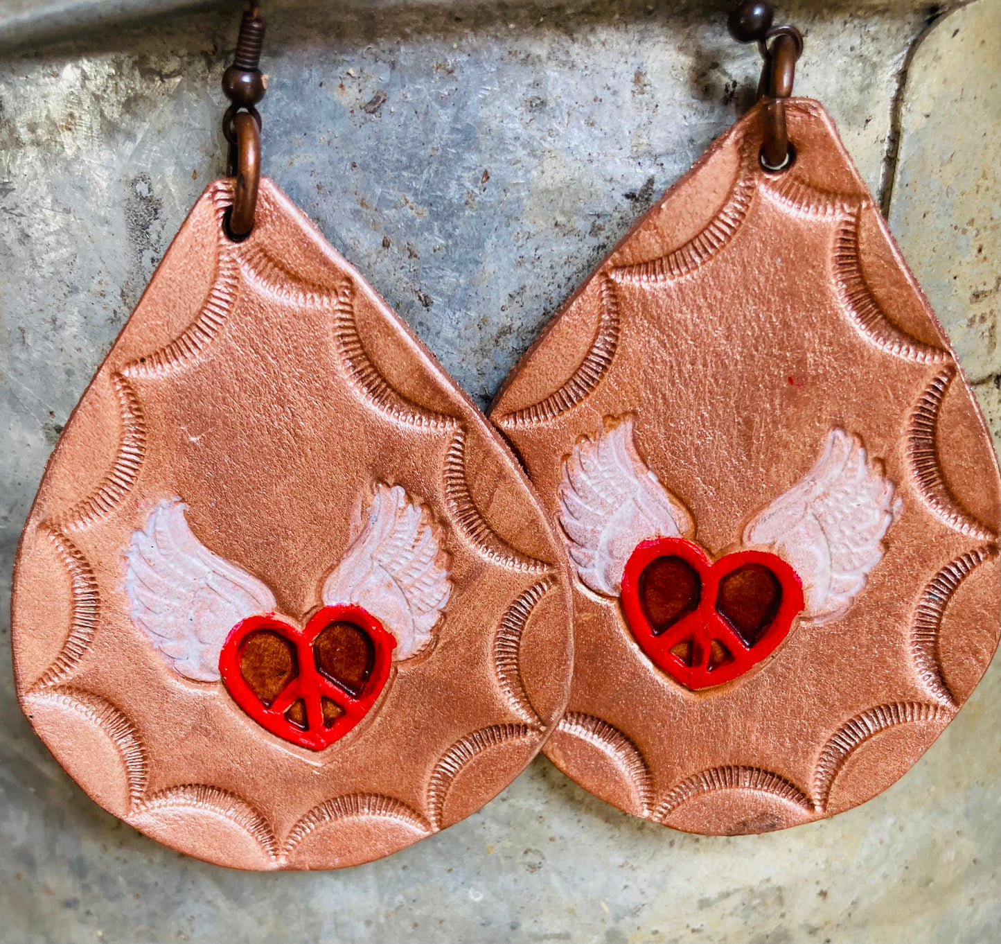 Wings of Love, Peace & Liberation Copper Earrings