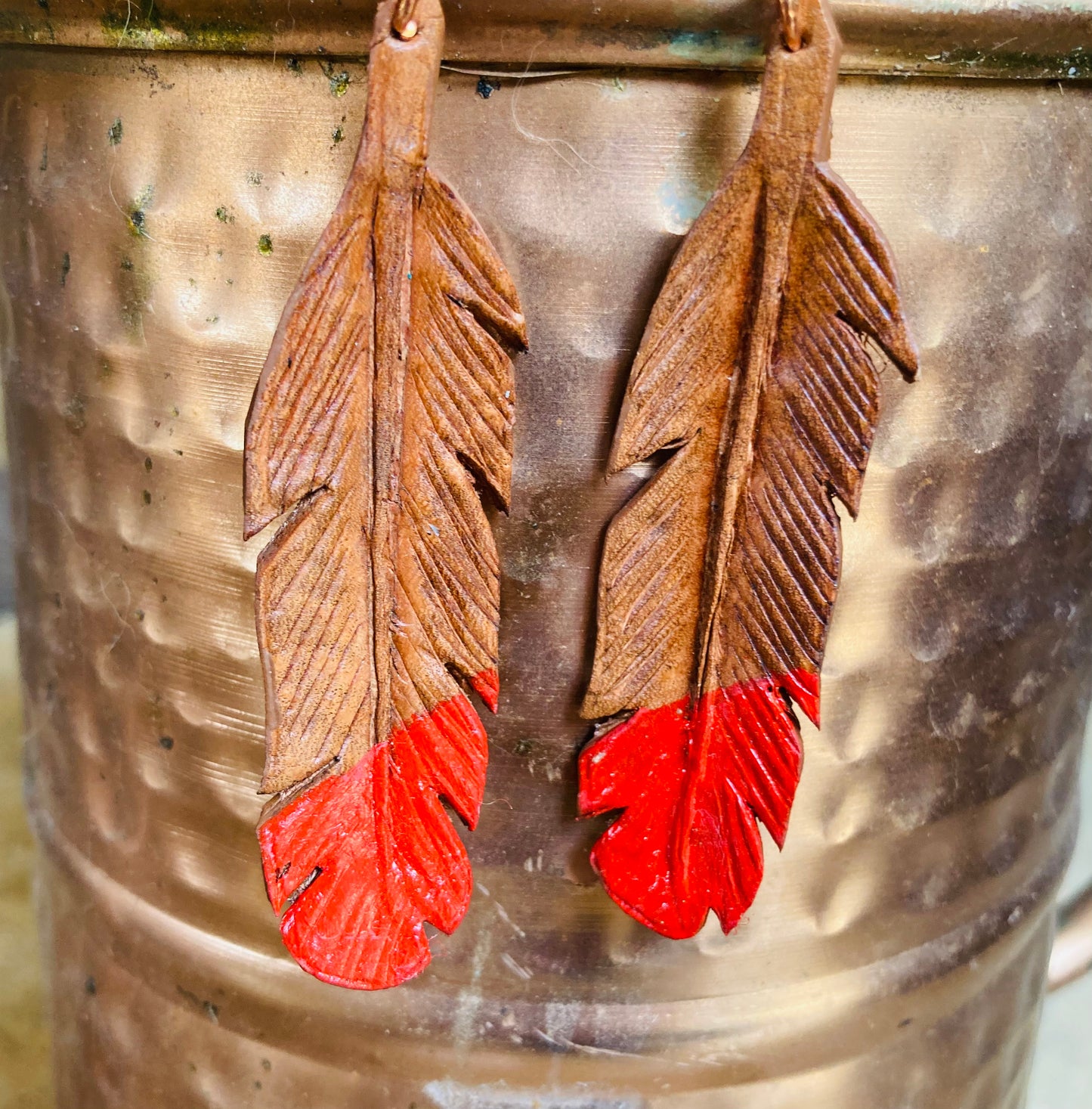 Color - Dipped Feather Earrings