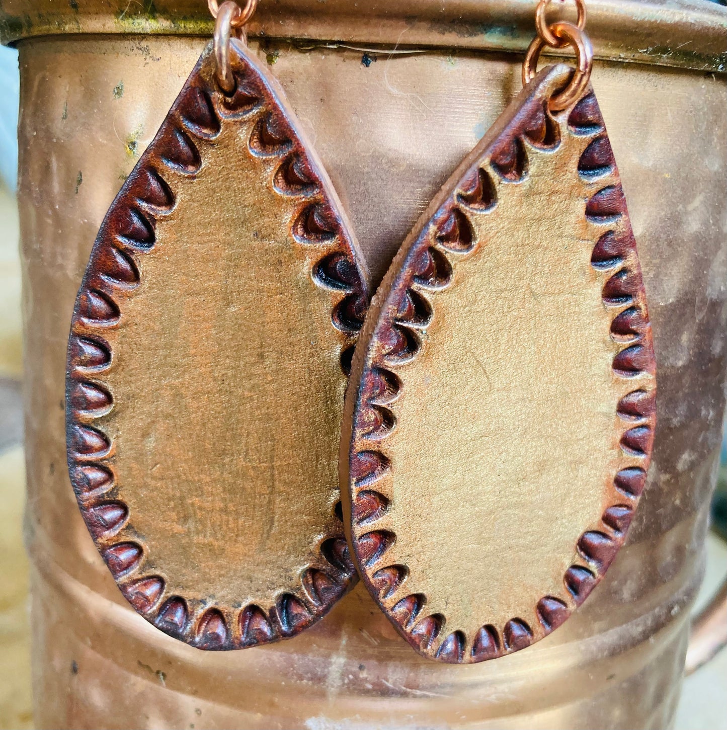 Copper with Chocolate Accent Earrings