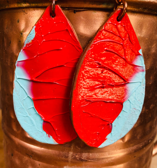 Vibrant Red & Turquoise Earrings