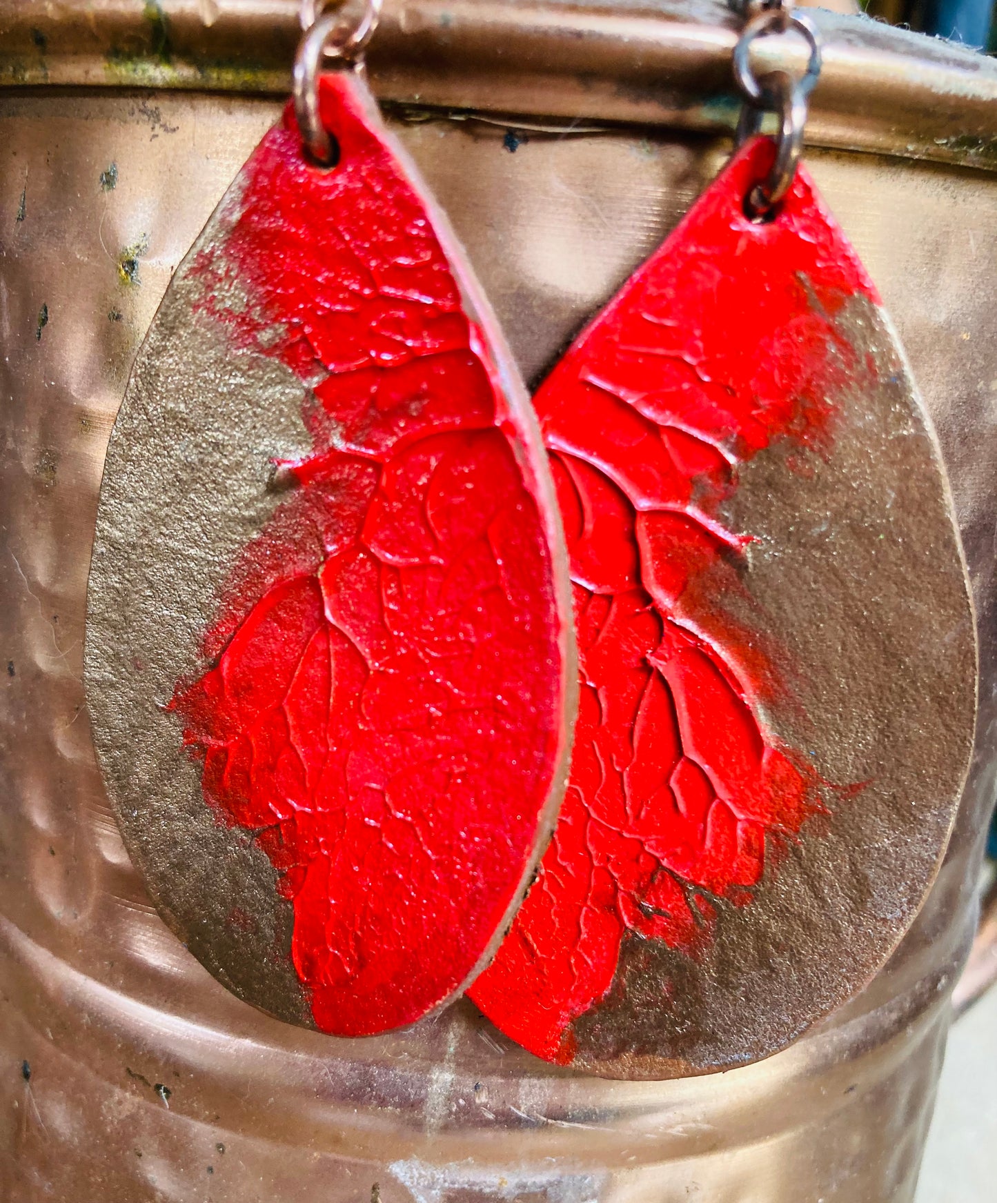 Vibrant Red & Gold Earrings