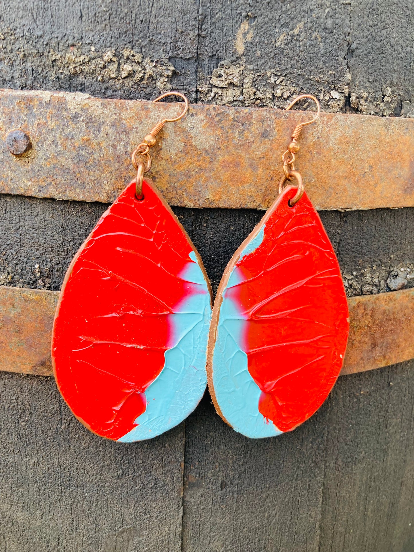 Vibrant Red & Turquoise Earrings