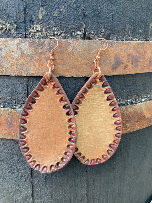 Copper with Chocolate Accent Earrings