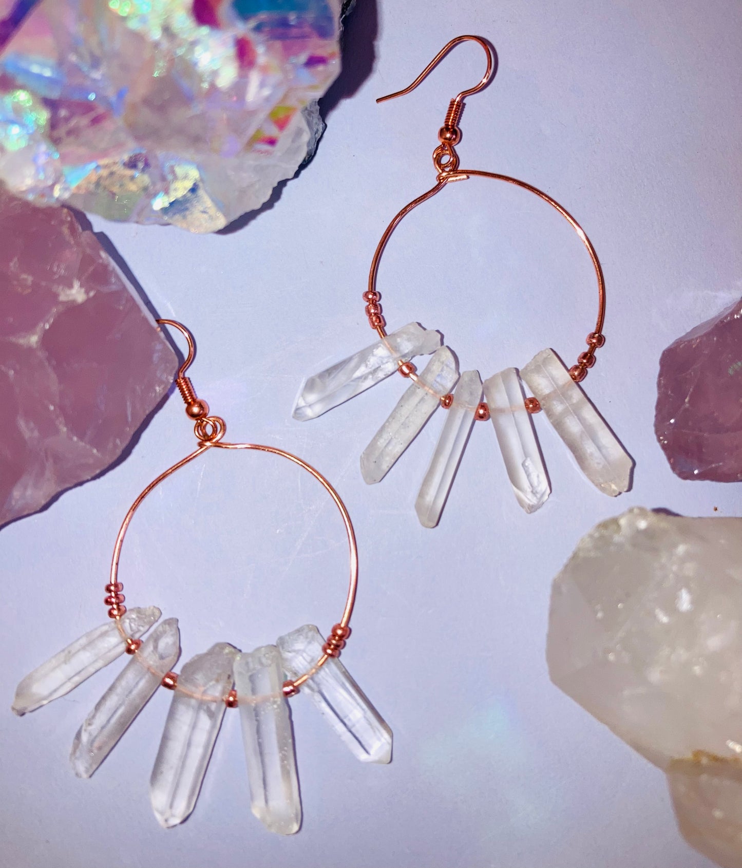 Healing Clear Quartz Goddess Earrings