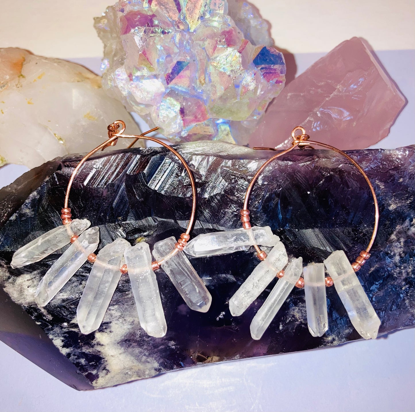 Healing Clear Quartz Goddess Earrings