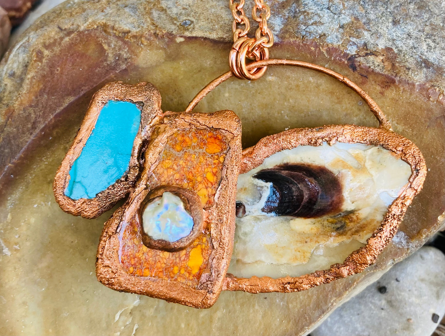 Turquoise & Orange Imperial Jasper Necklace