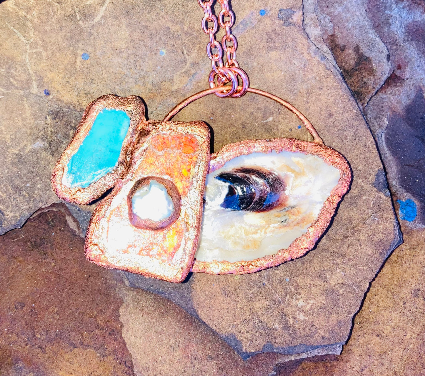 Turquoise & Orange Imperial Jasper Necklace