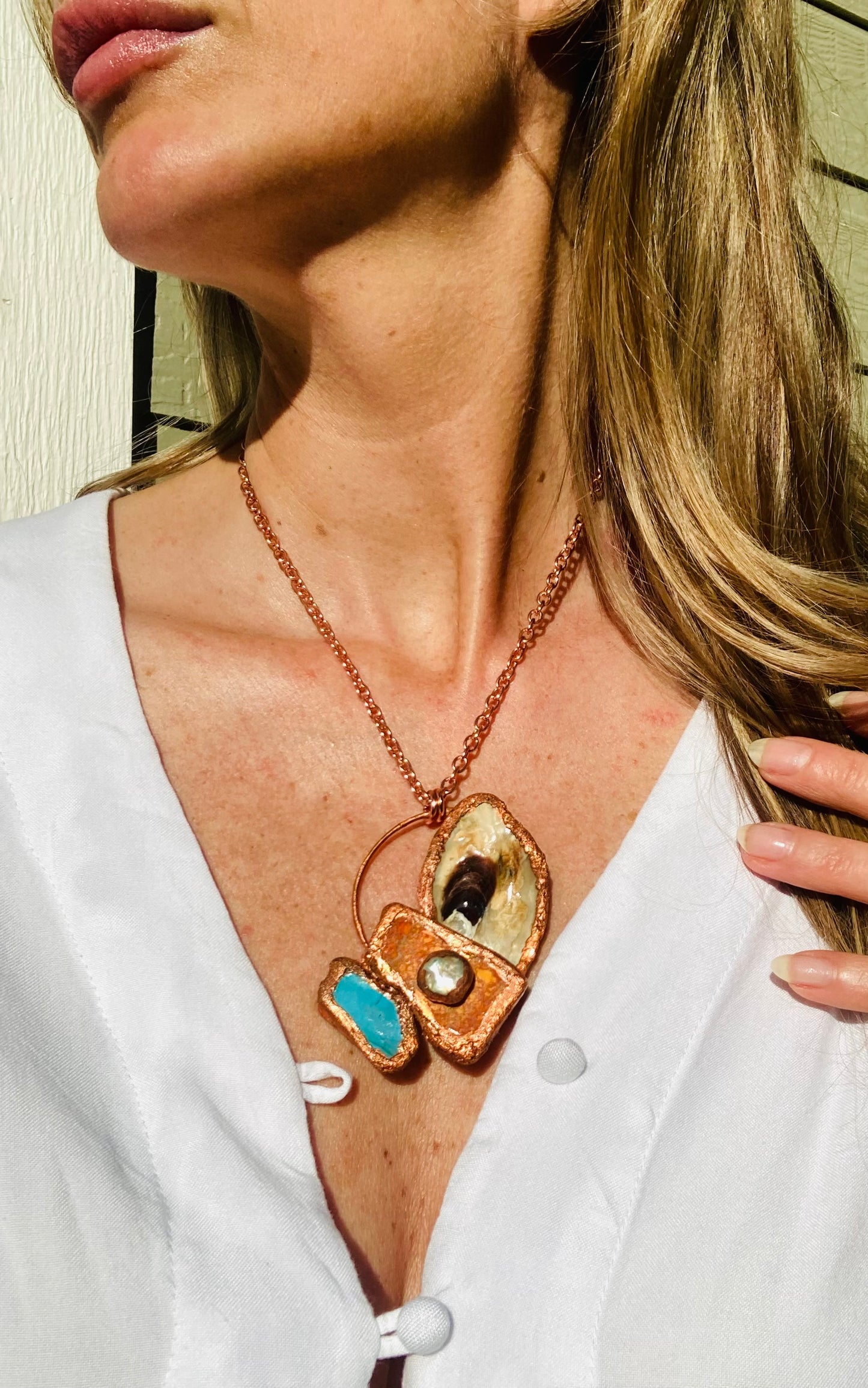 Turquoise & Orange Imperial Jasper Necklace